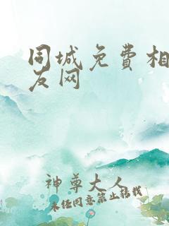 同城免费相亲交友网