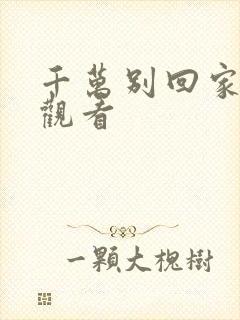 千万别回家在线观看