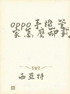 oppo手机管家怎么卸载不了