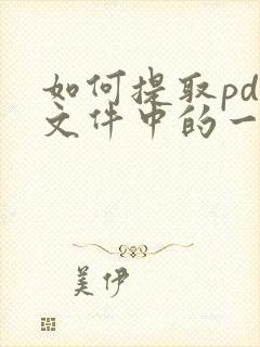 如何提取pdf文件中的一部分