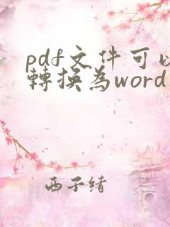 pdf文件可以转换为word文档吗