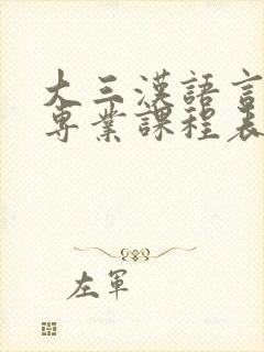 大三汉语言文学专业课程表