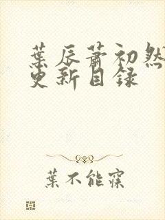 叶辰萧初然最快更新目录