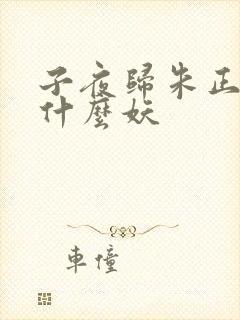 子夜归朱正廷是什么妖