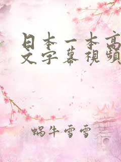 日本一本高清中文字幕视频