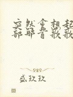 突然会想起了全部哪首歌歌词