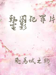 韩国犯罪片高分电影