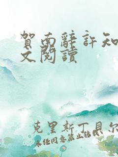 贺南辞许知夏全文阅读