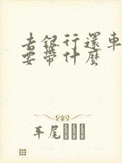 去银行还车贷需要带什么