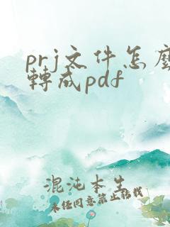 prj文件怎么转成pdf
