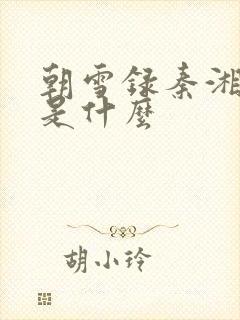 朝雪录秦湘结局是什么