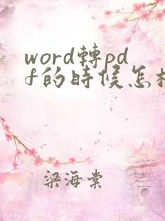 word转pdf的时候怎样生成书签