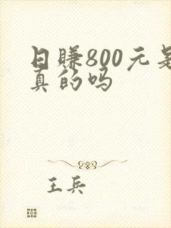 日赚800元是真的吗