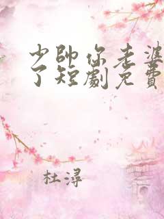 少帅你老婆又跑了短剧免费的