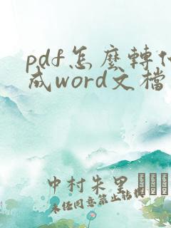 pdf怎么转化成word文档