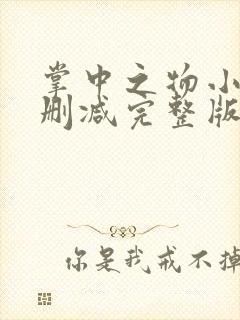 掌中之物小说无删减完整版