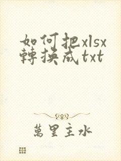 如何把xlsx转换成txt