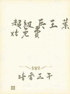 超级兵王叶谦txt免费