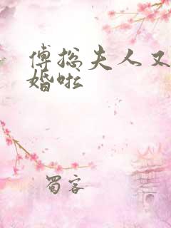 傅总夫人又闹离婚啦