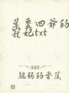 叶枣四爷的心尖宠妃txt