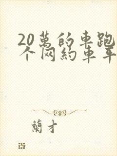 20万的车跑哪个网约车平台