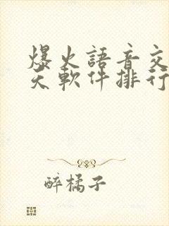 爆火语音交友聊天软件排行