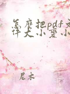 怎么把pdf文件大小变小一点