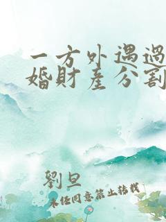 一方外遇过错离婚财产分割