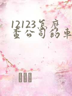 12123怎么查公司的车辆违章