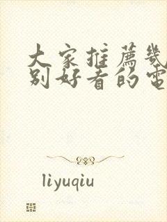 大家推荐几部特别好看的电视剧