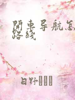 开车导航怎么看路线