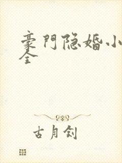 豪门隐婚小说大全