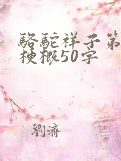 骆驼祥子第一章梗概50字