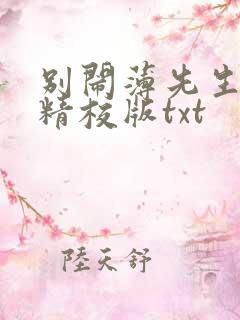 别闹薄先生完整精校版txt