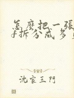 怎么把一张pdf拆分成多页