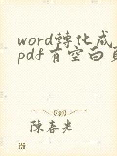 word转化成pdf有空白页咋弄