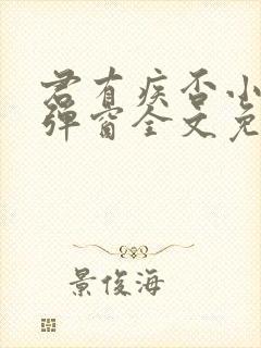 君有疾否小说无弹窗全文免费阅读