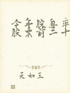 今年股息率高的股票前二十名