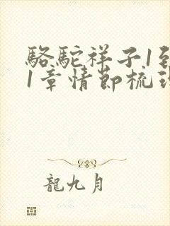 骆驼祥子1到11章情节梳理