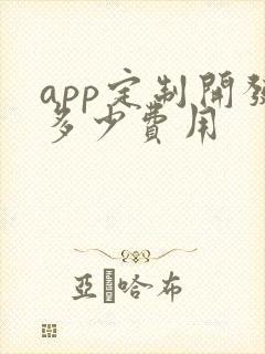 app定制开发多少费用