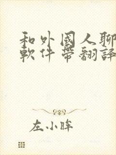 和外国人聊天的软件带翻译软件