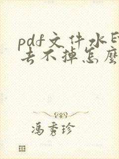 pdf文件水印去不掉怎么办