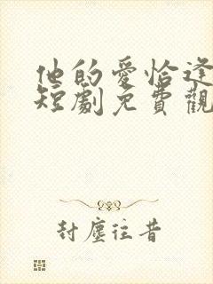 他的爱恰逢其时短剧免费观看