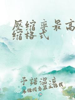 压缩率最高的压缩格式