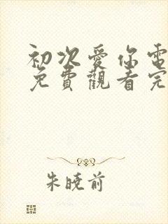 初次爱你电视剧免费观看完整版高清