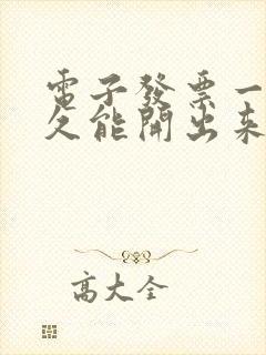 电子发票一般多久能开出来