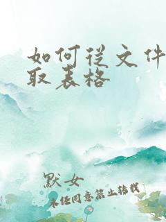 如何从文件中提取表格