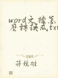 word文档怎么转换成txt
