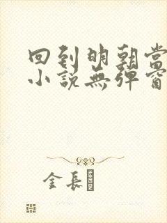 回到明朝当王爷小说无弹窗全文免费阅读