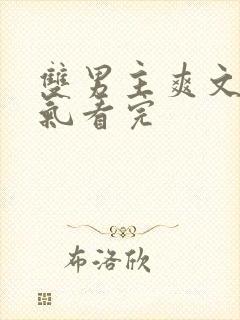 双男主爽文一口气看完